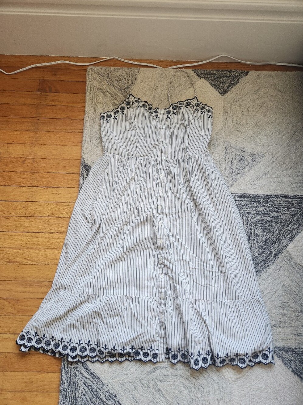 madewell striped cotton midi dress pockets 8